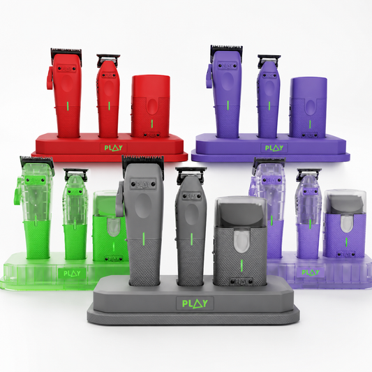 TPOB PLAY Mini 4-Piece Barber Bundle – Clipper, Trimmer, Shaver & Charging Stand
