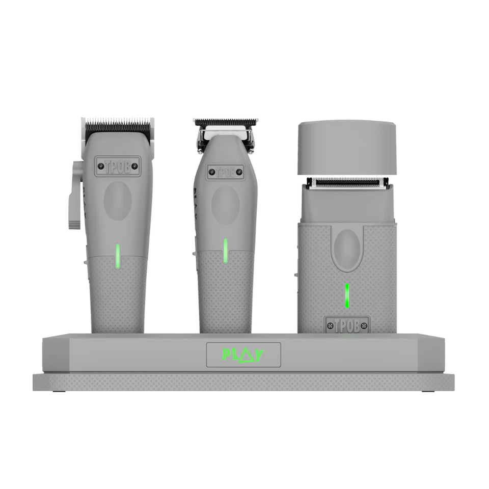 TPOB PLAY Mini 4-Piece Barber Bundle – Clipper, Trimmer, Shaver & Charging Stand