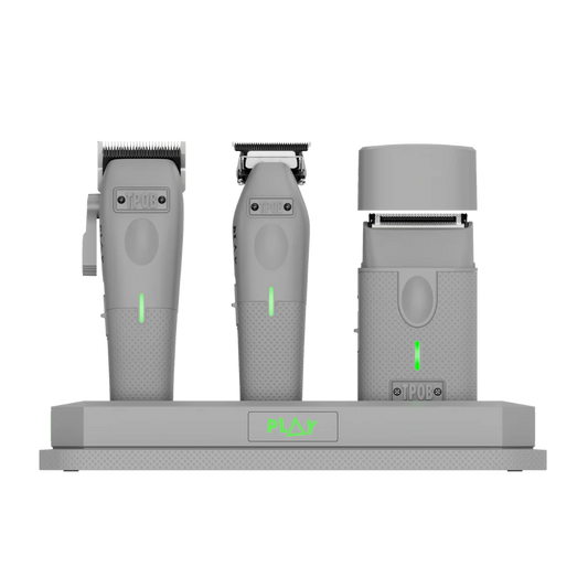 TPOB PLAY Mini 4-Piece Barber Bundle – Clipper, Trimmer, Shaver & Charging Stand