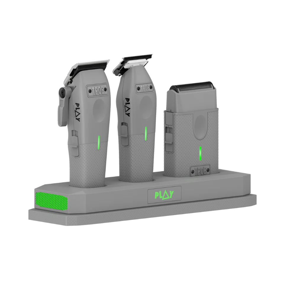 TPOB PLAY Mini 4-Piece Barber Bundle – Clipper, Trimmer, Shaver & Charging Stand