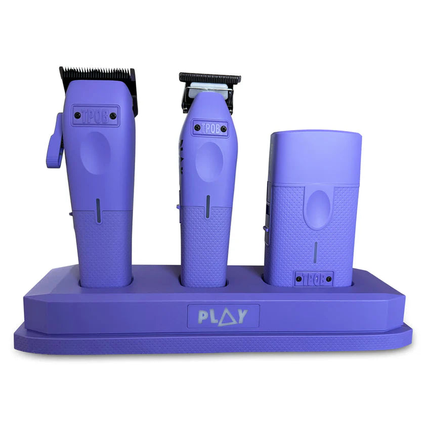 TPOB PLAY Mini 4-Piece Barber Bundle – Clipper, Trimmer, Shaver & Charging Stand