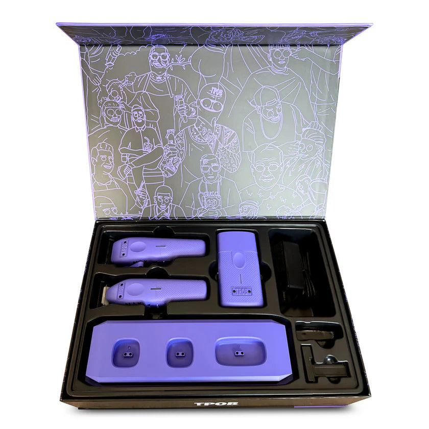 TPOB PLAY Mini 4-Piece Barber Bundle – Clipper, Trimmer, Shaver & Charging Stand