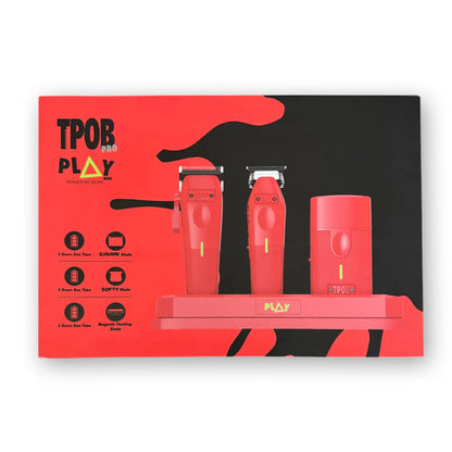 TPOB PLAY Mini 4-Piece Barber Bundle – Clipper, Trimmer, Shaver & Charging Stand