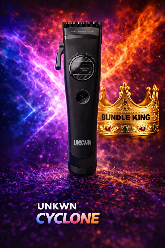 UNKWN Cyclone Cordless Hair Clipper – Professional DLC Fade Blade Clipper with Ultra Quiet High-Torque Motor