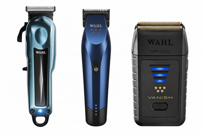 Wahl Blue Limited Edition Ultimate Beginner Kit – Super Taper X Clipper, Hi-Viz Air Trimmer & Vanish Shaver Bundle + Complete Professional Station Setup | Bundle King Edition