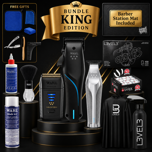 Wahl Vapor Beginner Kit – 5-Star Vapor Clipper & Hi-Viz Trimmer + Vanish Shaver Bundle + Complete Professional Station Setup | Bundle King Edition