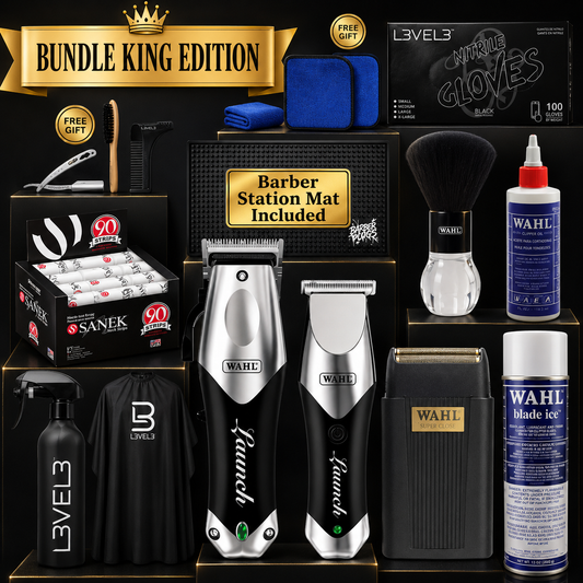 Wahl Launch Beginner Starter Kit – Cordless Clipper & Trimmer Combo + Micro Power Shaver Bundle + Complete Professional Station Setup | Bundle King Edition