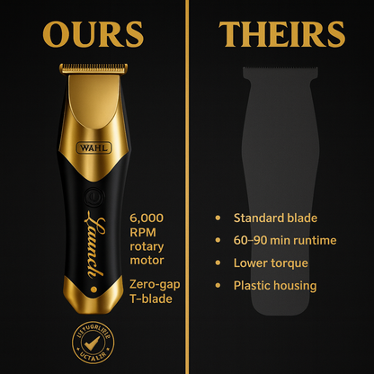 Wahl™ Launch Cordless Zero-Gap T-Blade Trimmer — Pro Detailer, 6,000 RPM, 2hr Runtime