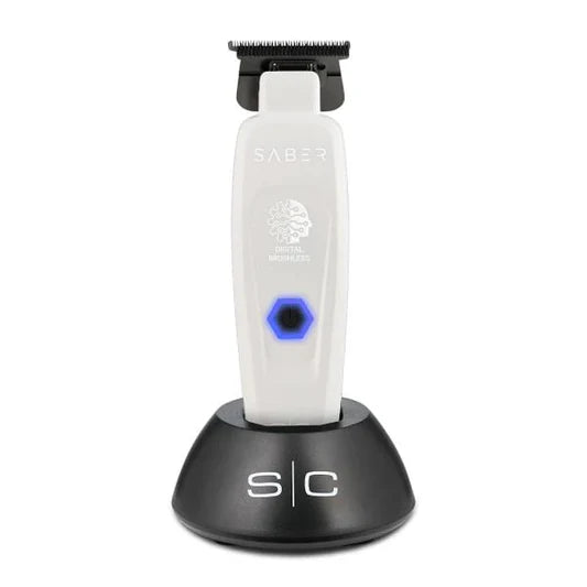 StyleCraft Saber™ Professional Brushless Metal Trimmer – Black Diamond DLC Blades, Zero-Gap, 4 Hr Cordless Runtime