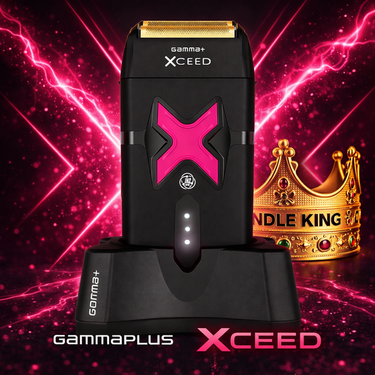 Gamma+ XCEED™ IN2 Vector Motor Cordless Double Foil Shaver – 11,500 RPM, Customizable Metal Body, 2 Hr Runtime (GP803B)