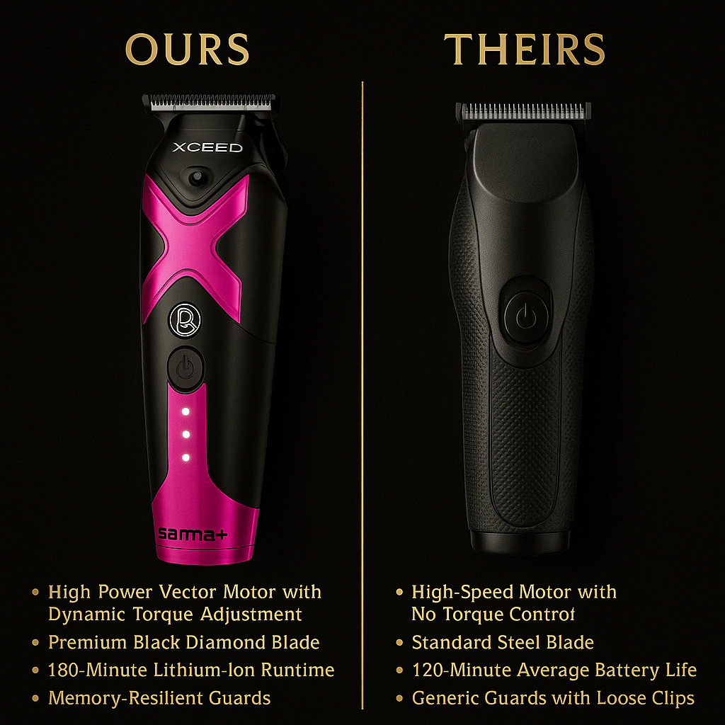 Gamma+ XCEED™ IN2 Vector Motor Cordless Clipper – 11,500 RPM Power, Custom FX Components, Pro Fade Machine